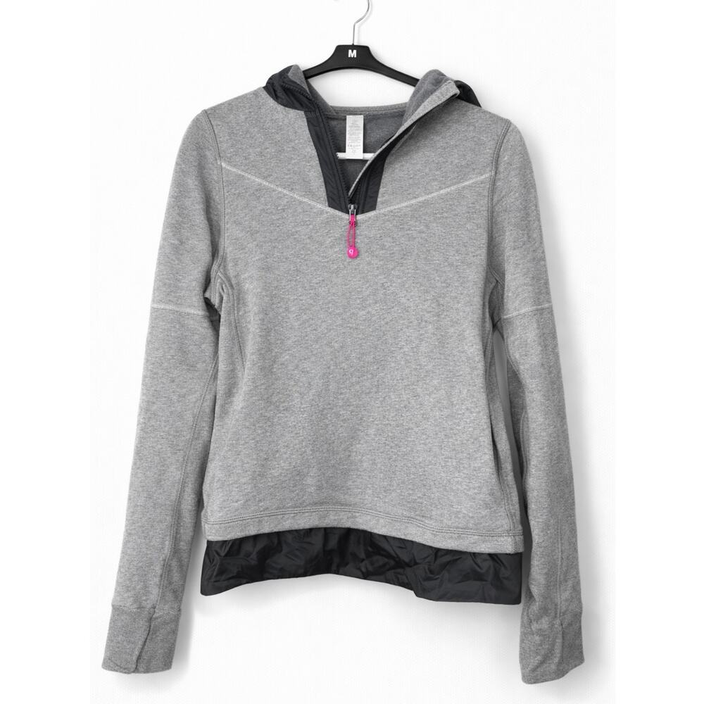 Ivivva by Lululemon Gray Half Zip Hoodie Pullover | Girls Size 12 | Thumbhole